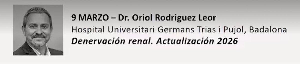 Cardio_H12O's tweet photo. El lunes en la sesión conjunta #CardioCHUS - #Cardio12 el Dr. Oriol Rodríguez Leor,  de @hgermanstrias , hablará sobre actualización (2026) en denervación renal 

📅 Lunes 9 de marzo 2026, 8:15h
▶️ Síguelo en directo o diferido 👇🏻

https://t.co/bjzMrhEk11 https://t.co/SFn1YbWr4G