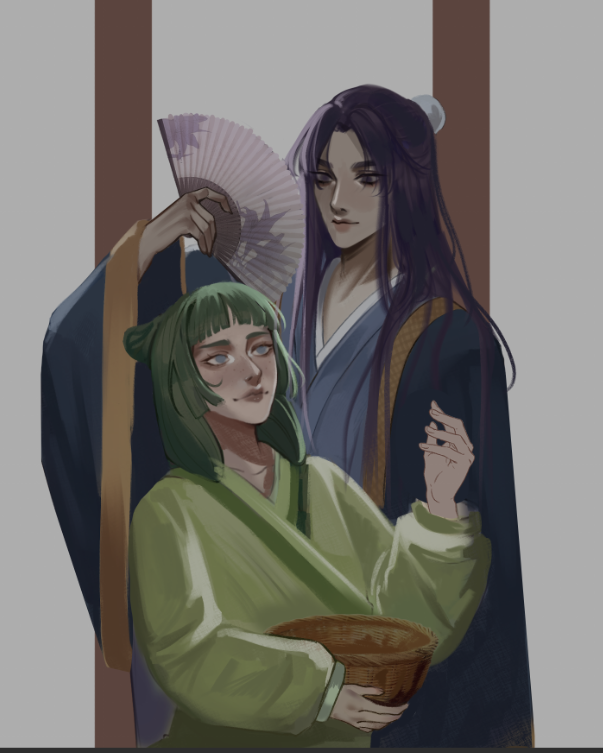 RedAkko's tweet photo. I'm having some trouble concentrating on my projects, my work, and my university's social service program. I haven't had time to draw my own pictures, but I'll be back soon to finish some old things I have saved. #ApothecaryDiaries #maojin https://t.co/Zntta1nyXx