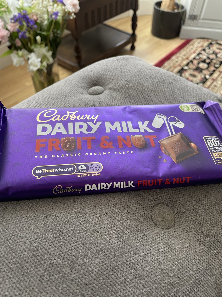 Everyone’s a fruit and nut case. Love a bit of <a href="/CadburyUK/">Cadbury UK</a> fruit and nut. Ingredients have changed over the years and it’s lost its original taste and shape because of greed from shareholders and the corporate <a href="/MDLZ/">Mondelēz Intl</a> taking it for every penny possible. All this while losing the