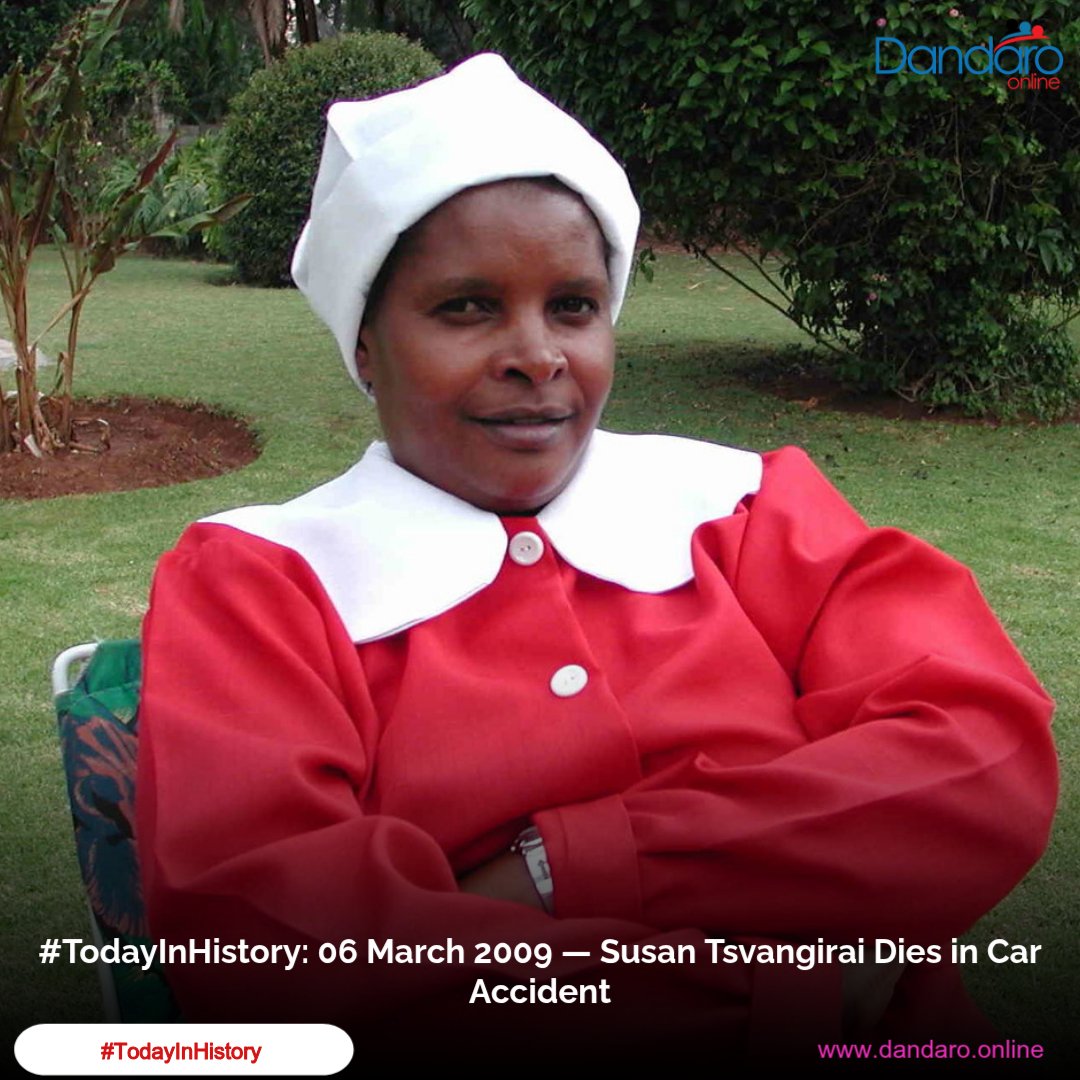 #TodayInHistory: 06 March 2009 — Susan Tsvangirai, wife of Zimbabwe’s Prime Minister Morgan Tsvangirai, died in a tragic car accident south of Harare when a truck collided with the convoy, overturning their vehicle. 

dandaro.online/2026/03/06/tod…

Follow Our WhatsApp Channel: