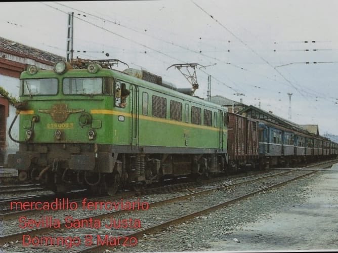 infoasaf's tweet photo. El próximo domingo se celebrará el mercadillo ferroviario en la estación de Santa Justa en horario de 10:00 a 13:00 horas. Para los que deseen dar un paseo en tren, el Ferrocarril del Alamillo abrirá para que circulen sus trenes de 11:00 a 14:00 horas. https://t.co/XlTEA4gXZF