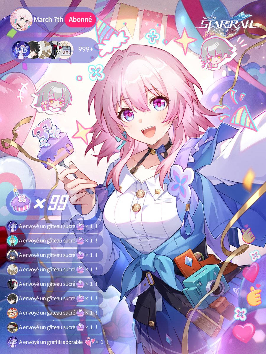 honkaisrfr's tweet photo. 🎁 | Galerie de Pom-Pom - Acclamons ensemble cette jeune fille si charmante et candide devant l'objectif !

Le retour d'une streameuse débutante bat des records sur la plateforme ? Un grand événement de stream est en cours !
Des milliers de vues, une pluie de cadeaux !
Tapotez vos écrans pour voir vos vœux défiler en une mer de commentaires à travers la galaxie,
et acclamons ensemble cette jeune fille si charmante et candide devant l'objectif !

Abonnez-vous et laissez vos vœux pour March 7th en commentant ou en citant cette publication. Faites déferler une marée de commentaires dans le stream !
37 participants seront sélectionnés au hasard pour remporter des produits dérivés de March 7th