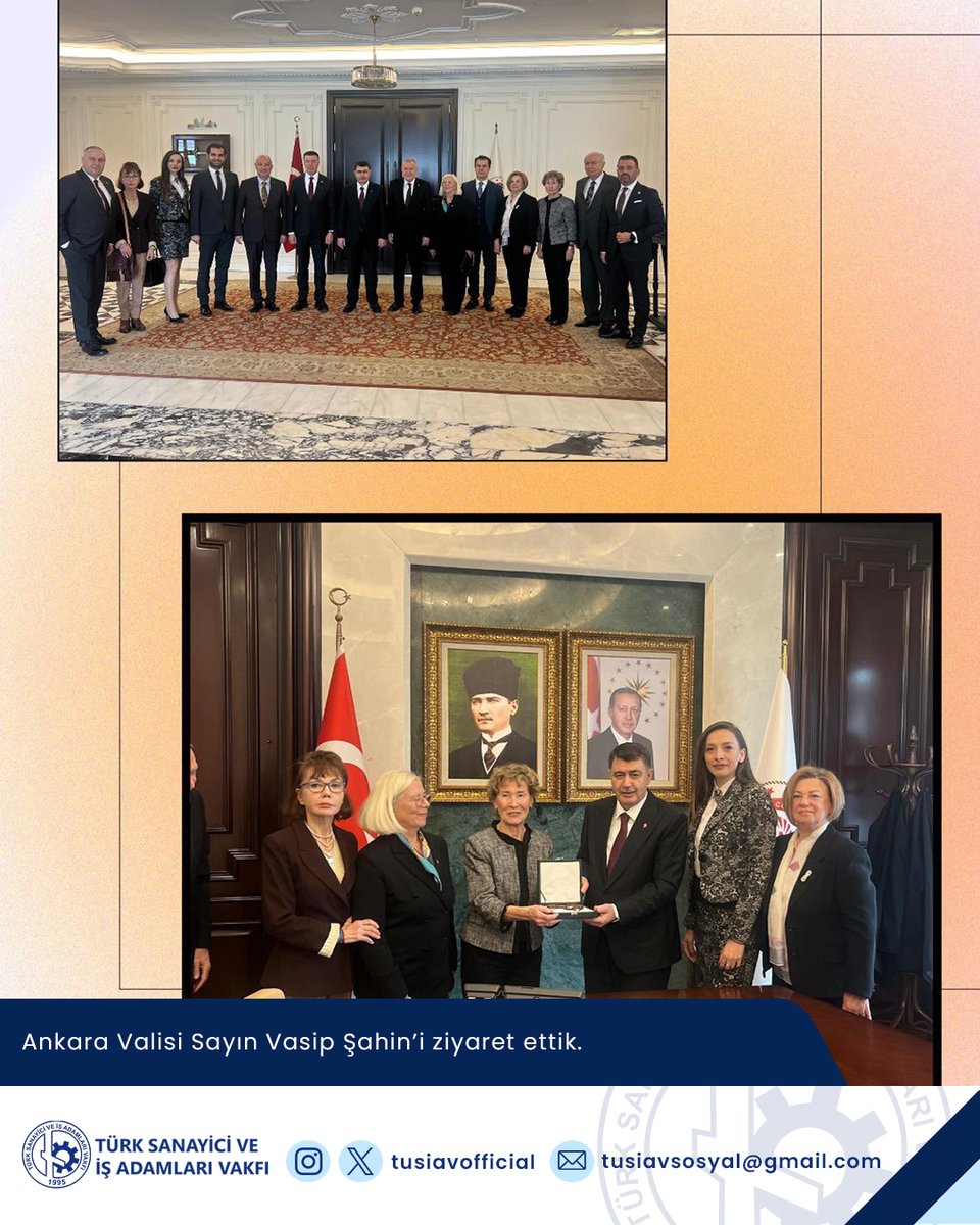 tusiavofficial's tweet photo. Ankara Valisi Sayın Vasip Şahin’i ziyaret ettik. Ziyarette Tüsiav Mütevelli Heyet Üyelerimiz de hazır bulundular.

#tüsiav https://t.co/wCIyfGT682