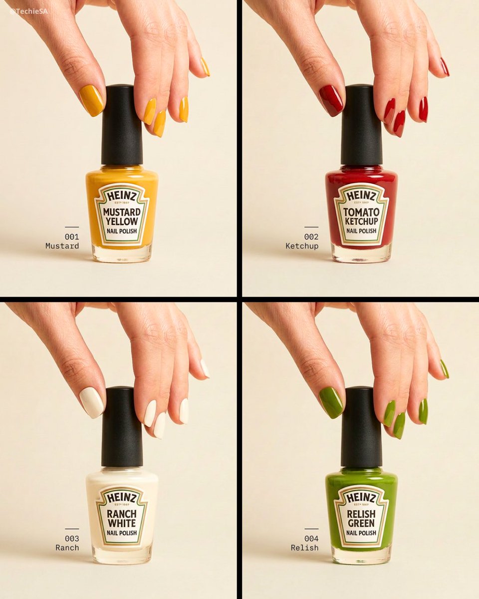 Heinz Nail Polishes by Nano Banana 2🍅💅 Prompt👇🏻