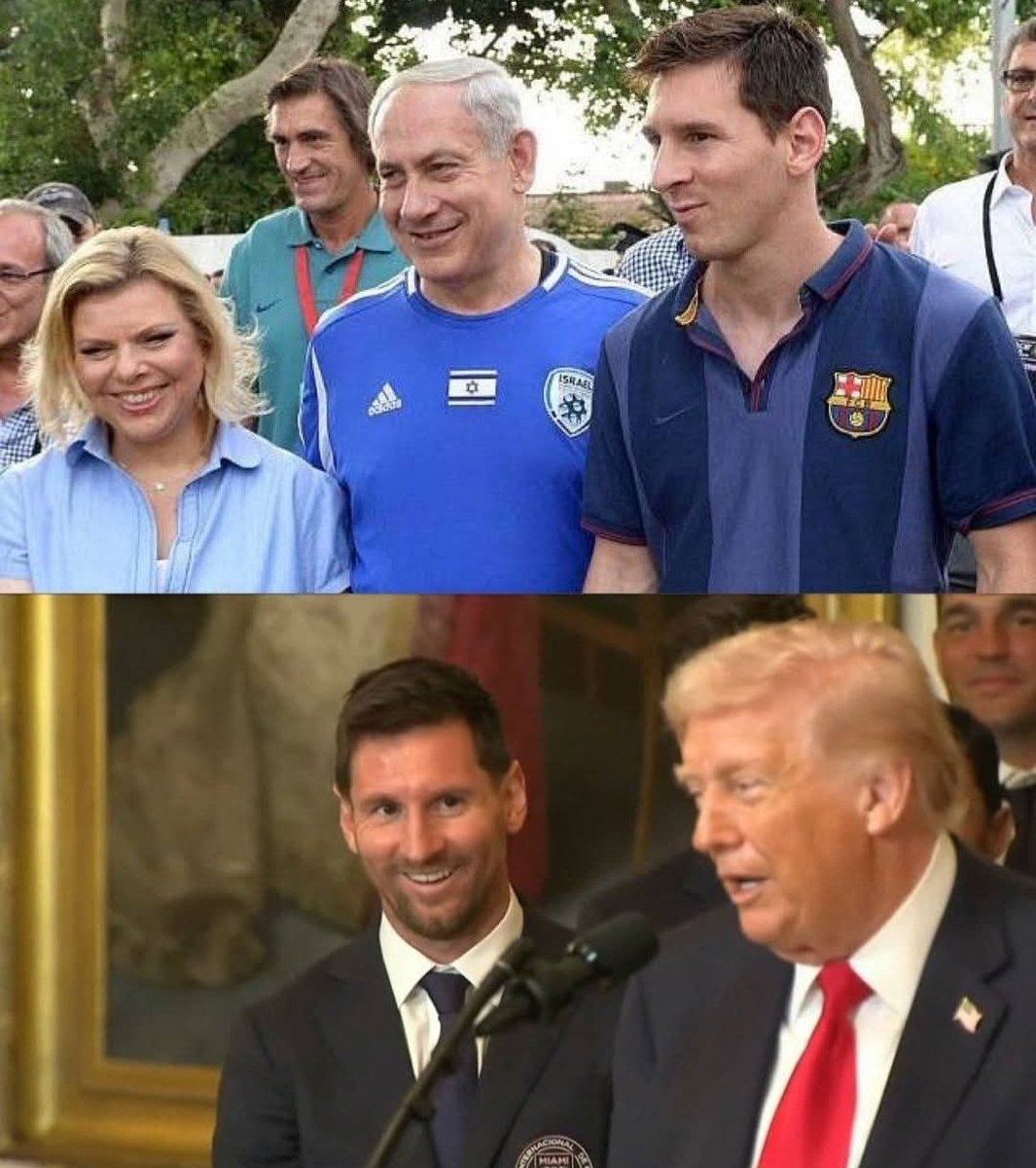 Qué decepción Messi!
Quisiera preguntarle lo que se siente posar al lado de genocid4s.
Me asquea.