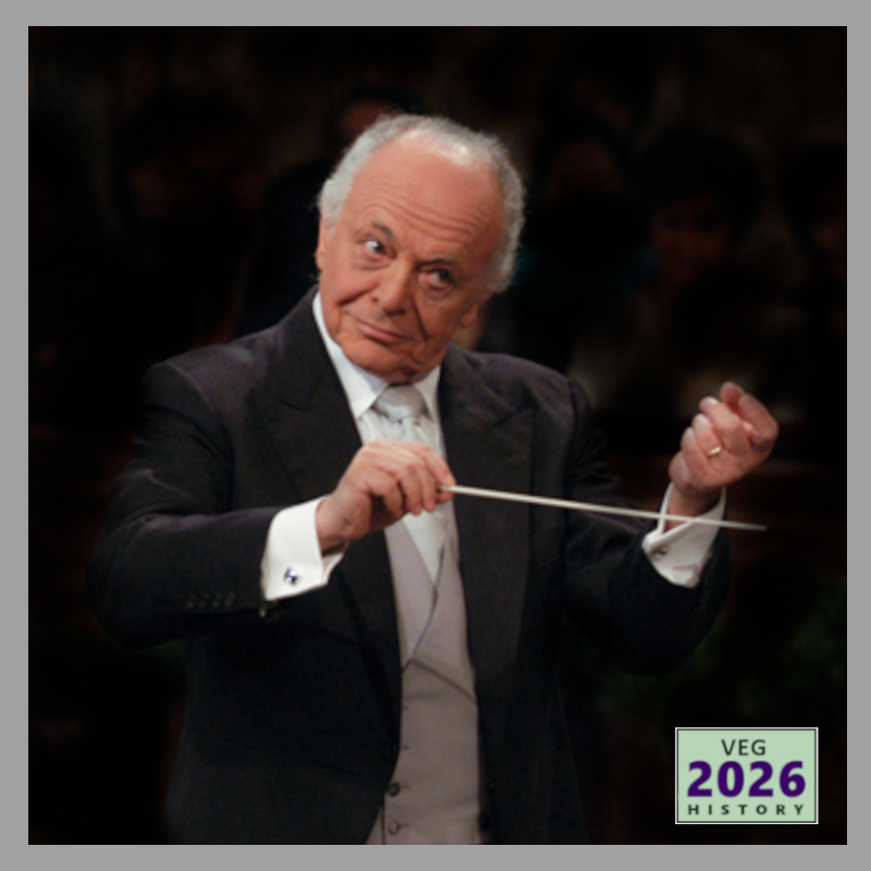 Today is the birthday of Lorin Maazel (1930). After a long 20th-century career conducting ensembles such as the New York Philharmonic, the Cleveland Orchestra, and the Vienna State Opera, Maazel in his later years adopted a vegan diet, eventually dying in 2014.