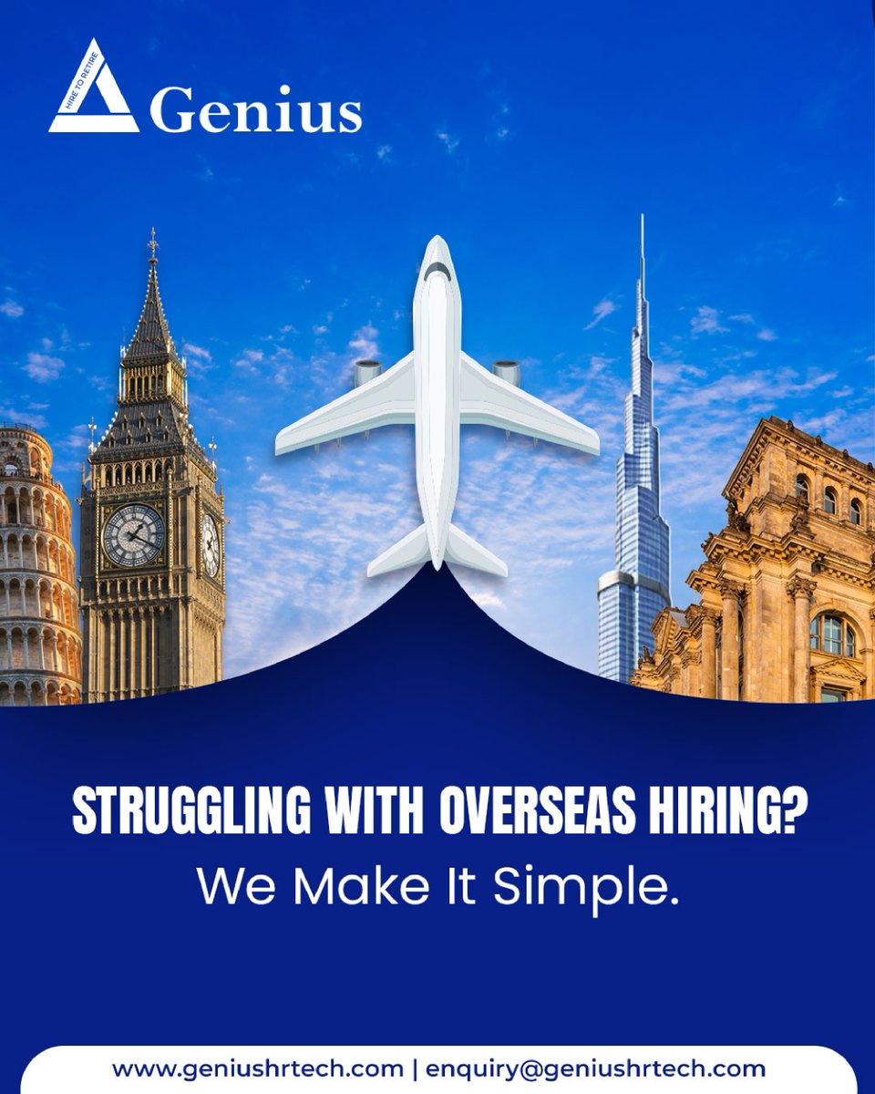 GeniusHRTechLtd's tweet image. Focus on growing your business.
We’ll handle the global hiring complexity. 🌍
📩 enquiry@geniushrtech.com
🌐 geniushrtech.com
#OverseasRecruitment #GlobalHiring #InternationalWorkforce #GeniusHRTech #TalentWithoutBorders #HRSolutions #GlobalExpansion