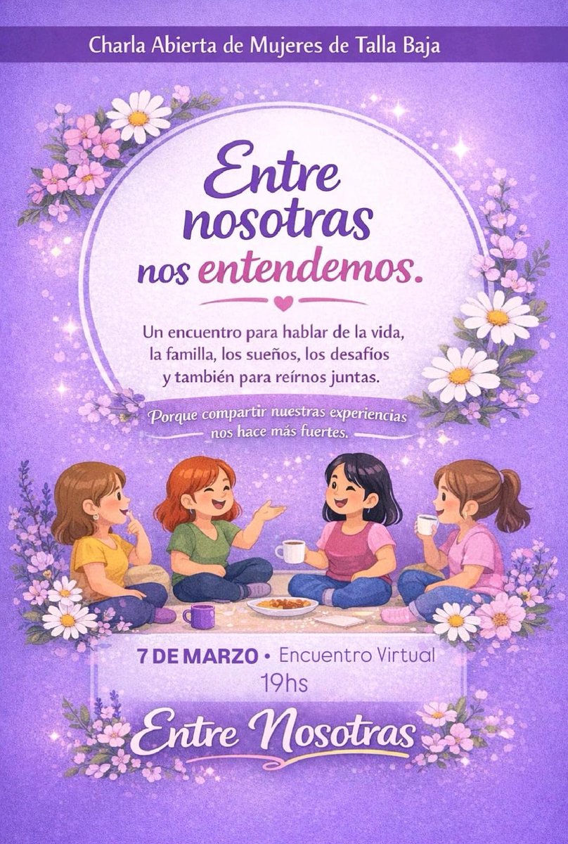 Un encuentro para escucharnos, acompañarnos y celebrar juntas.
🌸 ¡Las esperamos para compartir este espacio especial!
🗓 Sábado 7
⏰ 19 hs
📩 El link de la reunión se enviará por privado a quienes se quieran sumar.
✨ ¡Anotate! ¡La vamos a pasar genial!