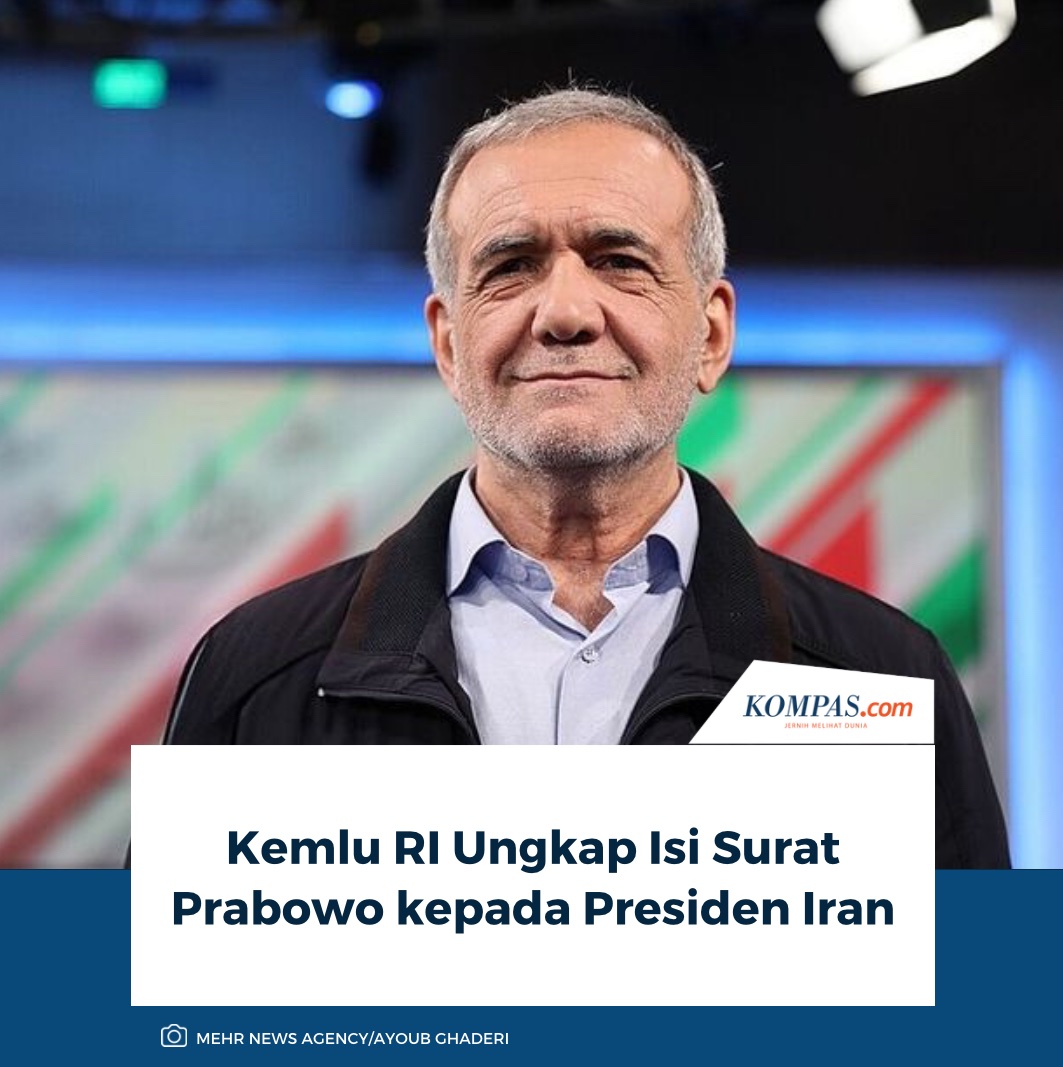 kompascom's tweet image. Kementerian Luar Negeri RI mengungkapkan isi surat Presiden Prabowo Subianto kepada Presiden Iran Masoud Pezeshkian untuk menyampaikan belasungkawa meninggalnya Ayatollah Ali Khamenei.

Baca di sini: nasional.kompas.com/read/2026/03/0…

~AA #Prabowo #Iran #Kemlu