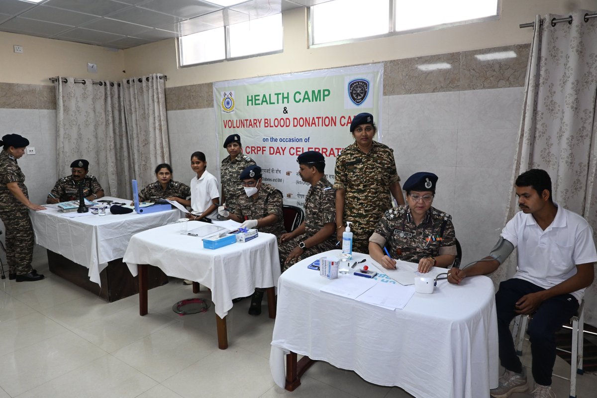 BbsrCh's tweet photo. On the occasion of the 87th CRPF Day celebration, A Medical Health Camp was organized by #CHBBSR in the premises of the GC CRPF Campus, Bhubaneswar, with screening for hypertension, diabetes, and BMI, along with advice on necessary precautionary measures. https://t.co/nfFDLeOevo