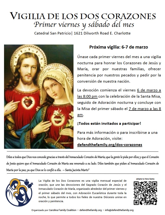 ProLifeCLT's tweet photo. TONIGHT Friday March 6: Vigil of the Two Hearts at the Cathedral. Adorers needed for 3am &amp; 4am. Can you sign up for an hour? - https://t.co/xiTLCpXwaY https://t.co/eEYcAOznV2