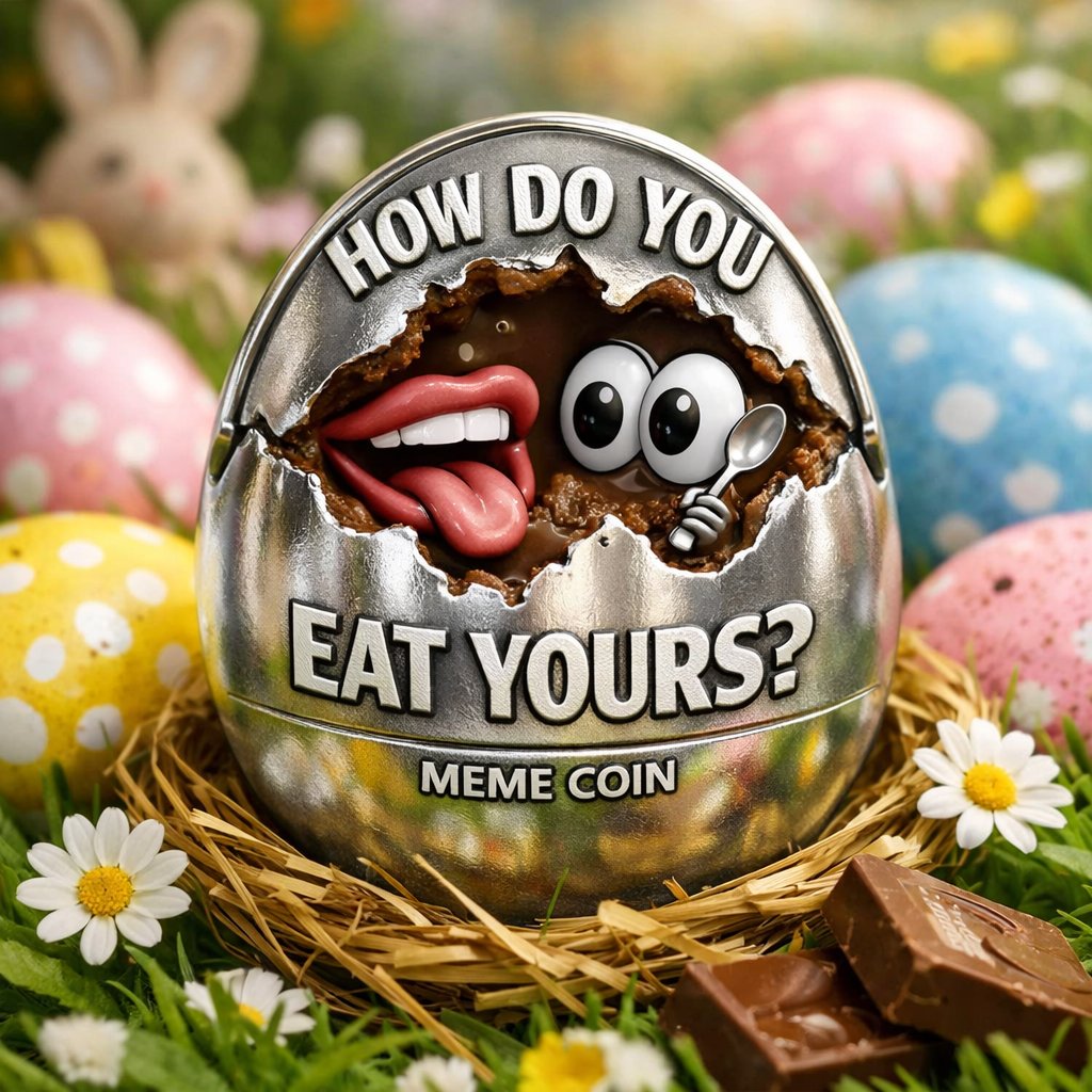 How do you eat yours? 

#Easter #Silver #Egg #memecoin #SOL #solanamemecoin #Gem #pump #Phantom  #WAGMI