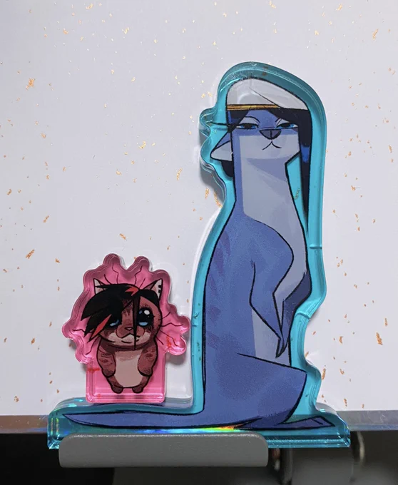 I made this silly mongoose Cait and Vi kitty standees