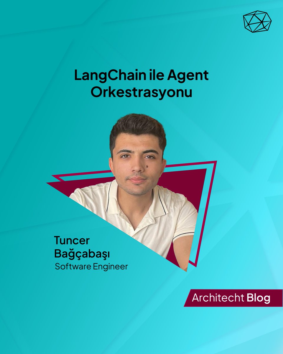 ArchitechtTR's tweet photo. Çalışma arkadaşımız Tuncer Bağçabaşı, "LangChain ile Agent Orkestrasyonu" başlıklı yazısını Architecht Blog için kaleme aldı ☺️
Yazının tamamını okumak için 👉 https://t.co/7hKytQjOS8
#ArchitechtBlog #LangChain #Agent https://t.co/aDI6TmHSUt