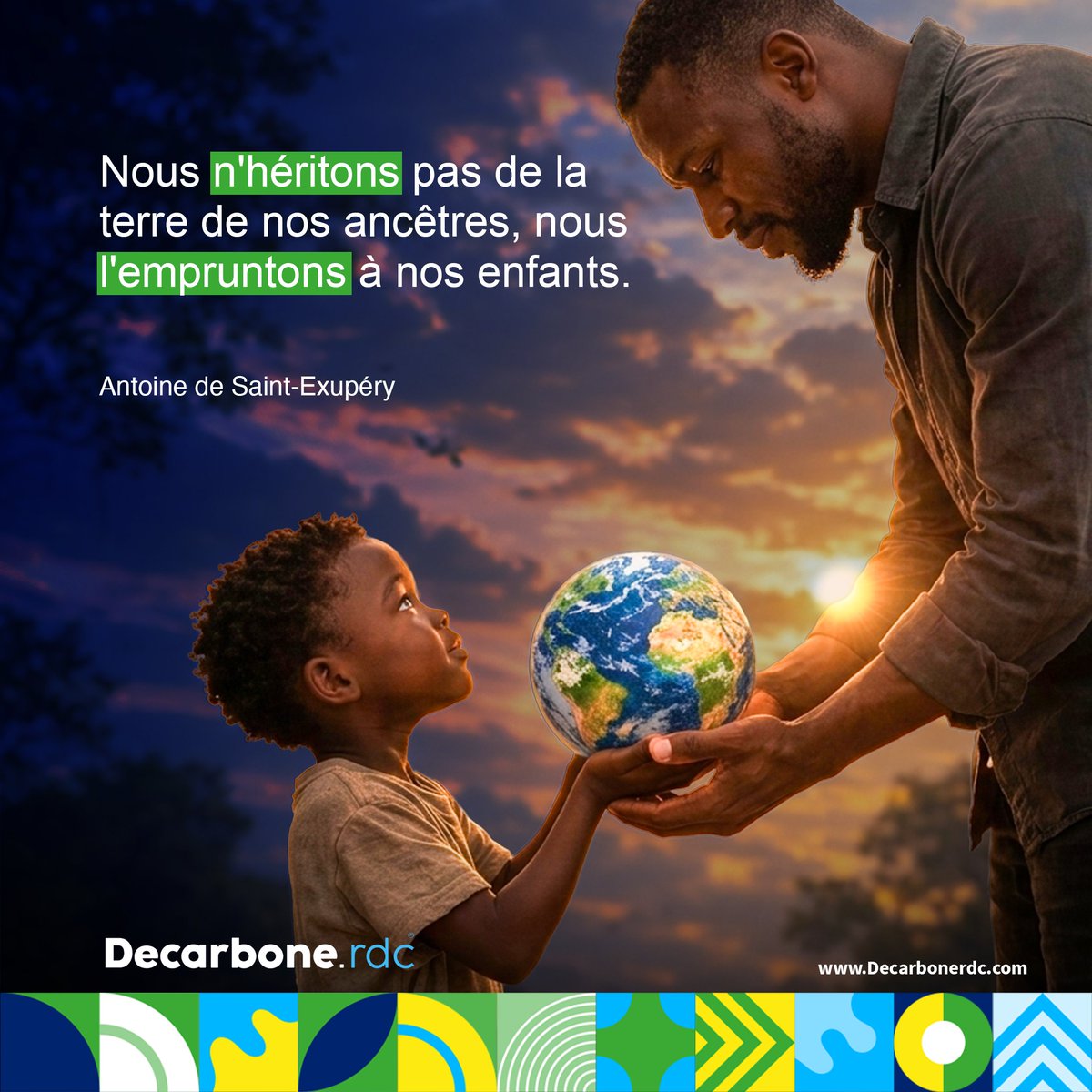 DecarboneRdc's tweet photo. Et si nous changions notre regard sur la planète ? 🌏

Trop souvent, nous traitons les ressources naturelles comme un stock inépuisable. Mais la vérité est que nous sommes redevables envers ceux qui nous succéderont.

Quels gestes posez-vous aujourd'hui pour honorer cet emprunt https://t.co/17Hd3XgpY8