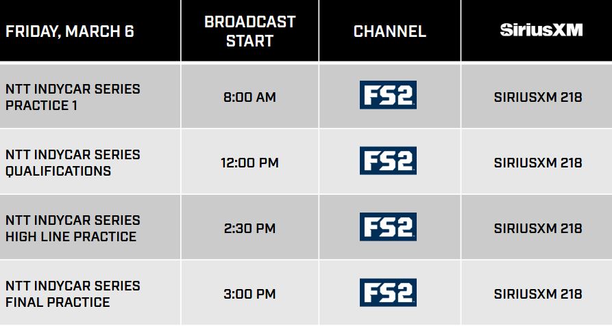 indy44's tweet photo. Today's #IndyCar Phoenix Schedule (Mountain Time) #FS2 https://t.co/6Xmu2ErHTW
