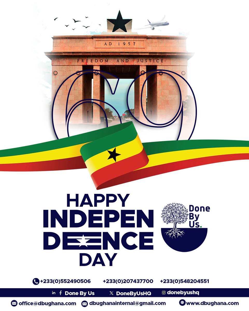 DoneByUsHQ's tweet photo. Happy Independence Day, Ghana! 🇬🇭
As we celebrate 69 years of freedom, we reflect on the power of unity, resilience, and community. Together, we continue to build a future. https://t.co/mJtUPzlTPN