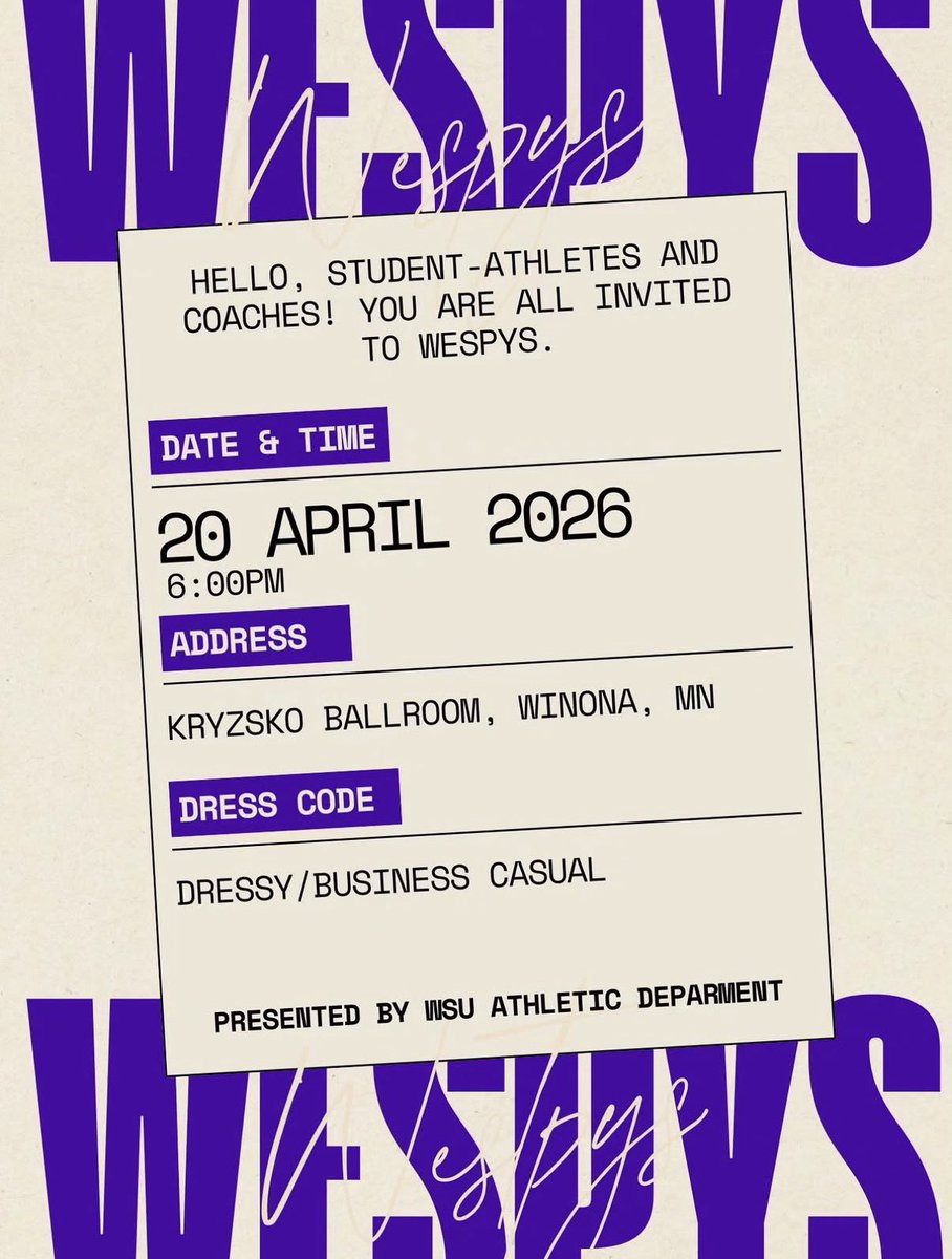 Winona State SAAC tweet media