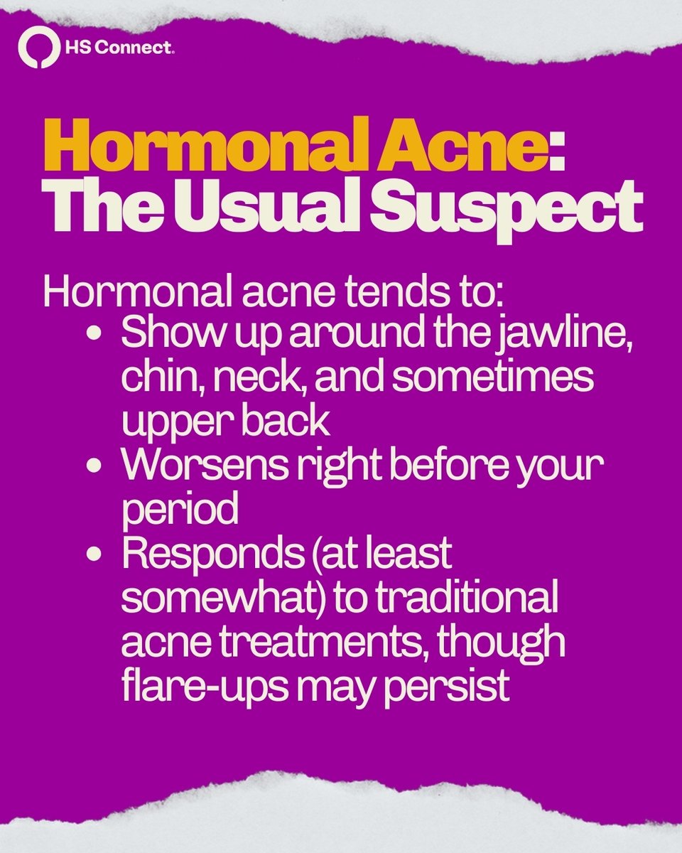 HSConnectOrg's tweet image. Hormonal acne or HS? 🔎💜

They may look alike, but they’re not the same, and knowing the difference can make all the difference in getting the care you deserve.

#HidradenitisSuppurativa #HSCare #HSCommunity #ChronicIllness #HSAwareness