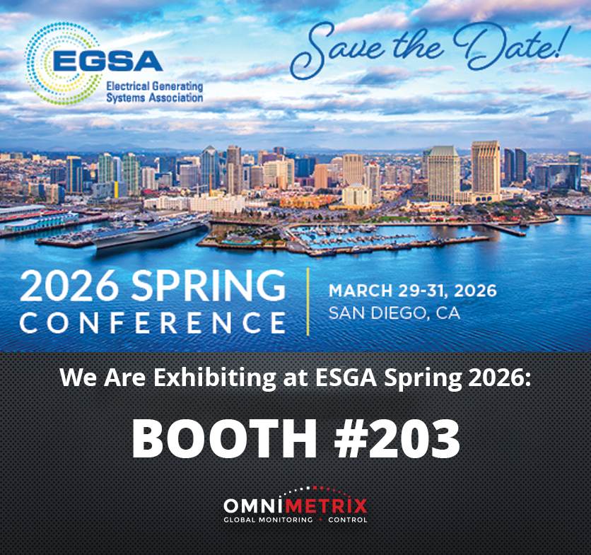OmniMetrix is excited to exhibit at the 2026 EGSA Spring Conference in San Diego! Stop by Booth #203 to see how our remote monitoring solutions keep generators &amp; critical power assets online, informed &amp; protected—today and for what’s next!  

#EGSA #EGSASpring #PowerGeneration
