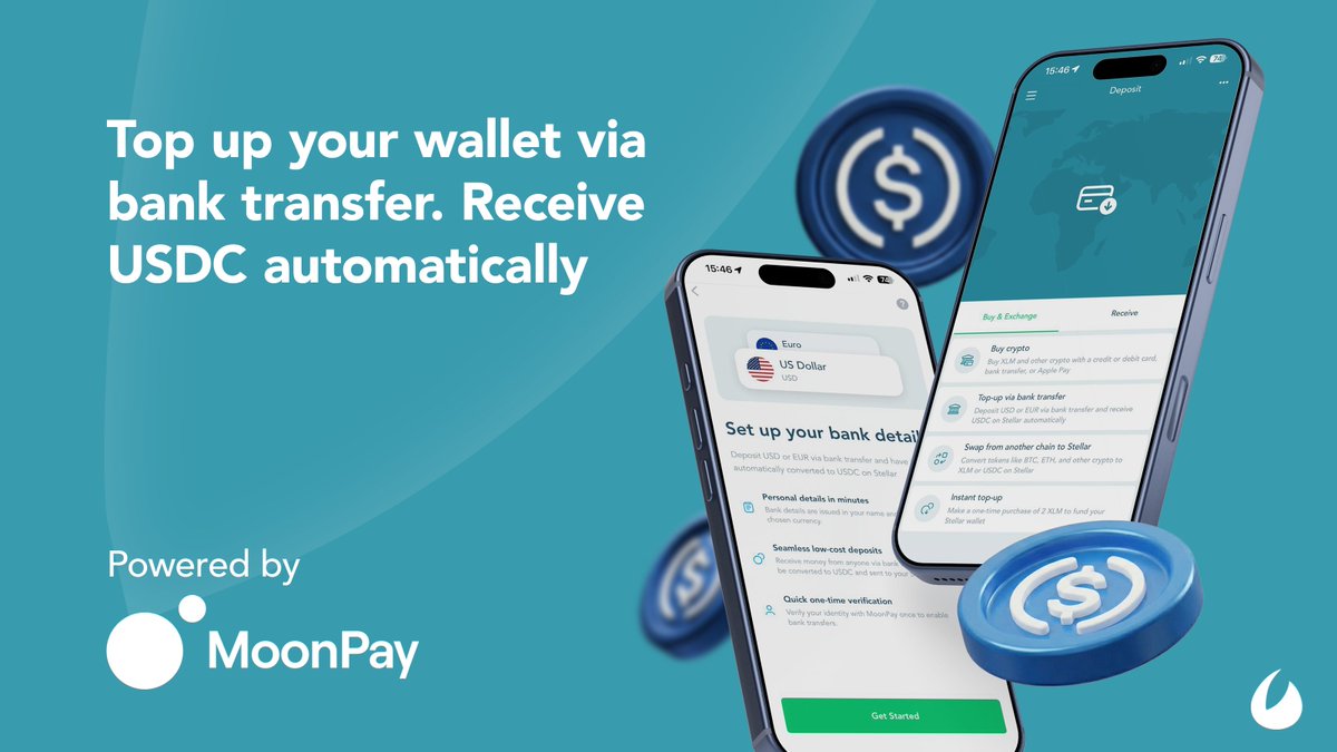 🚨 NEW UPDATE: LOBSTR v13.4.0 🚨

You can now top up your #Stellar wallet via bank transfer.

Send $USD or $EUR from your bank account and receive USDC automatically, which is supported by ACH, SEPA, and SWIFT.

It's already available now. 🦞

Here's how it works 👇