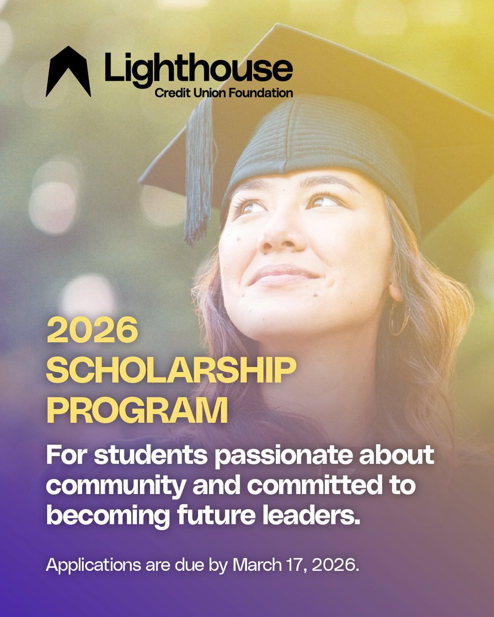lighthouse_cu's tweet photo. Friendly reminder - applications for the Lighthouse Credit Union Foundation's scholarship program close on March 17. 

Apply before the deadline at https://t.co/pC6rYFOdkF https://t.co/l38ZD0XGYS