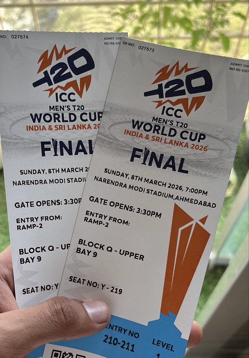 RudraPanch10's tweet photo. Selling these 2 for 10k each 
Call asap 8780429289
H2h avl in mumbai only 

#T20WorldCup2026 #T20WorldCup2026 #bookmyshow #T20WC2026 #INDvsNZ #indvsnzfinal #T20WorldCup2026final https://t.co/4fFEQ5YDyp