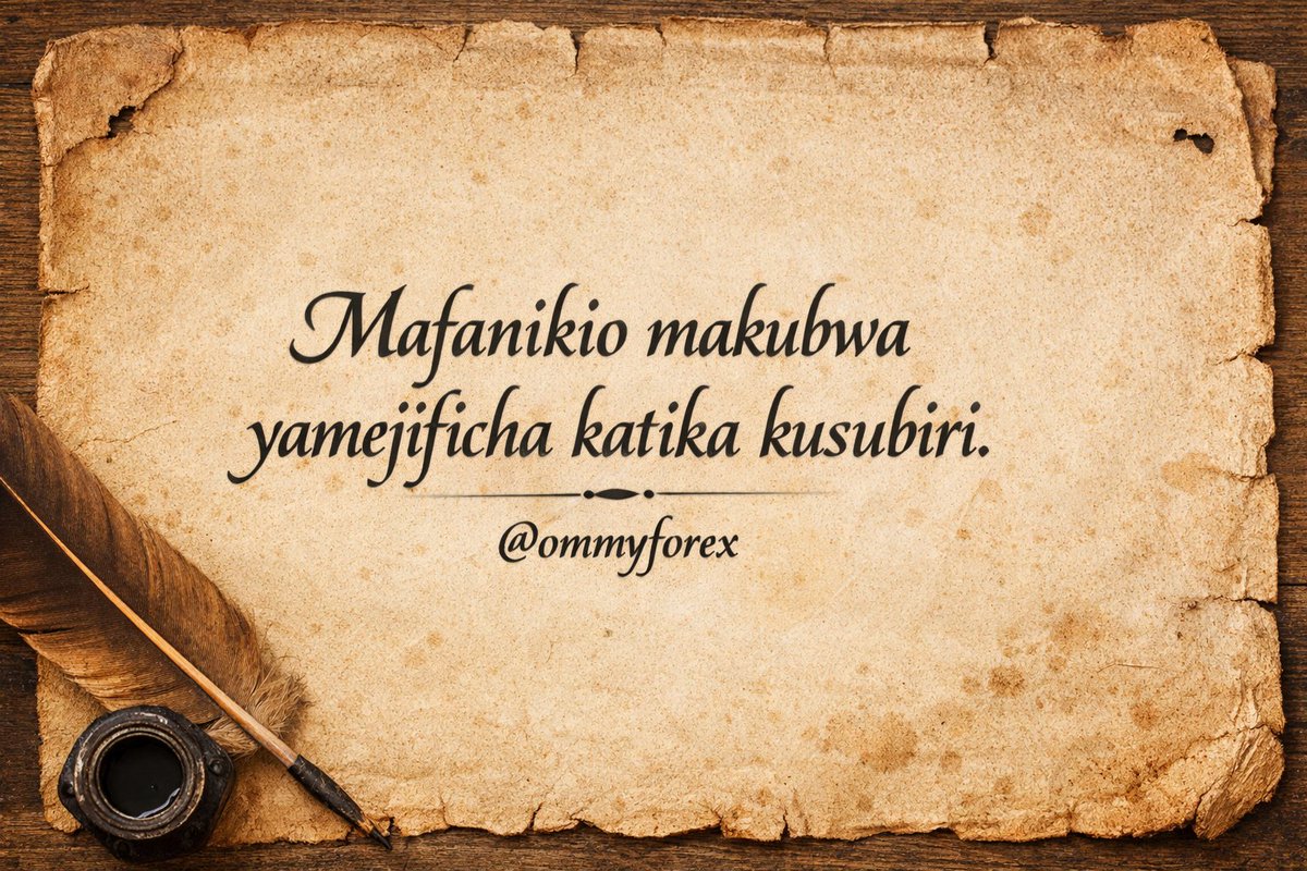 Ommyforex's tweet photo. “Mafanikio makubwa yamejificha katika kusubiri.” https://t.co/ski83pab8m