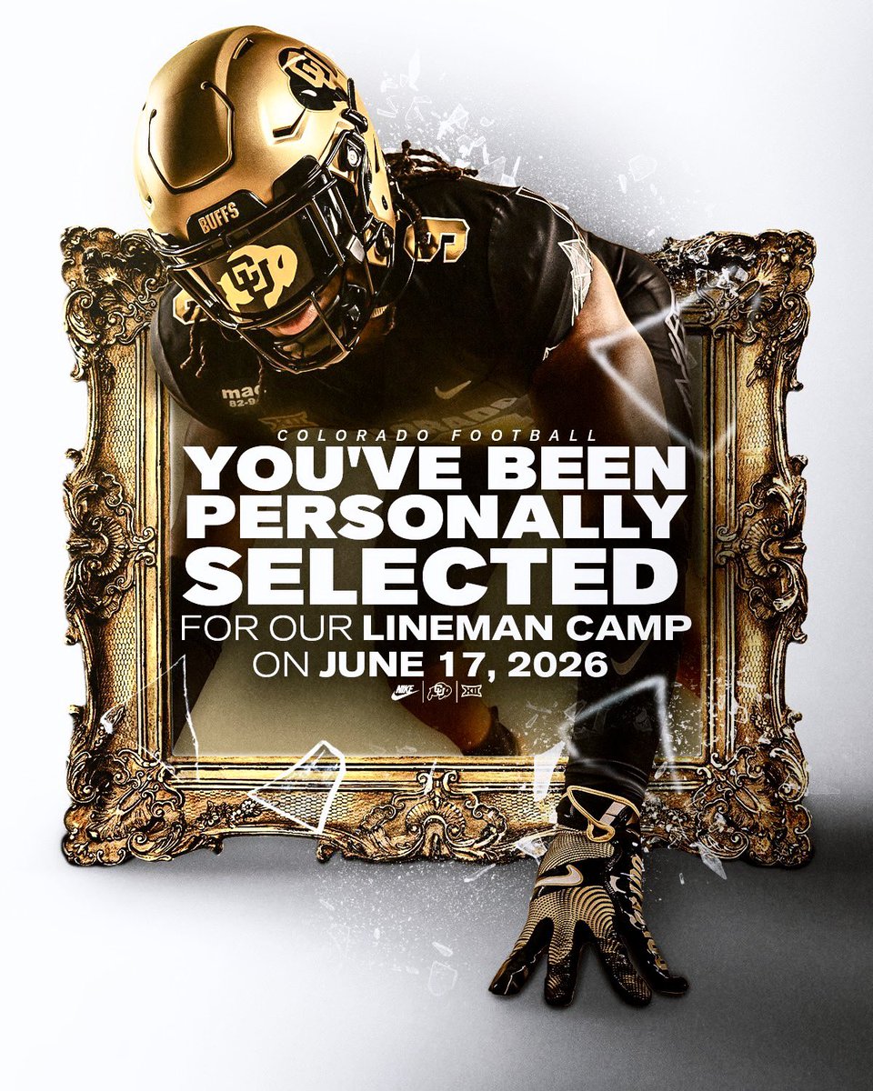 EverettCapehart's tweet photo. It’s #PrimeTime, baby! Excited for this camp invitation. #GoBuffs🦬#ScoBuffs #DungeonFamily @SixZeroAcademy @CUBuffsFootball @DeionSanders @OLMafia @GideonAigner @Crlavell_73 @AdamGorney @CoachBox6 @SarahGalligan5 @TopPreps @JaronCohen1 @BrandonHuffman @PrepRedZoneCO @PrepZoneCO @JaronCohen1 @Coach_PMan @MattT8Scouting @CUBuffsRalphie @CoachChaney96 @TheYoungCoach
@Coach_Gunnar @OLMafia