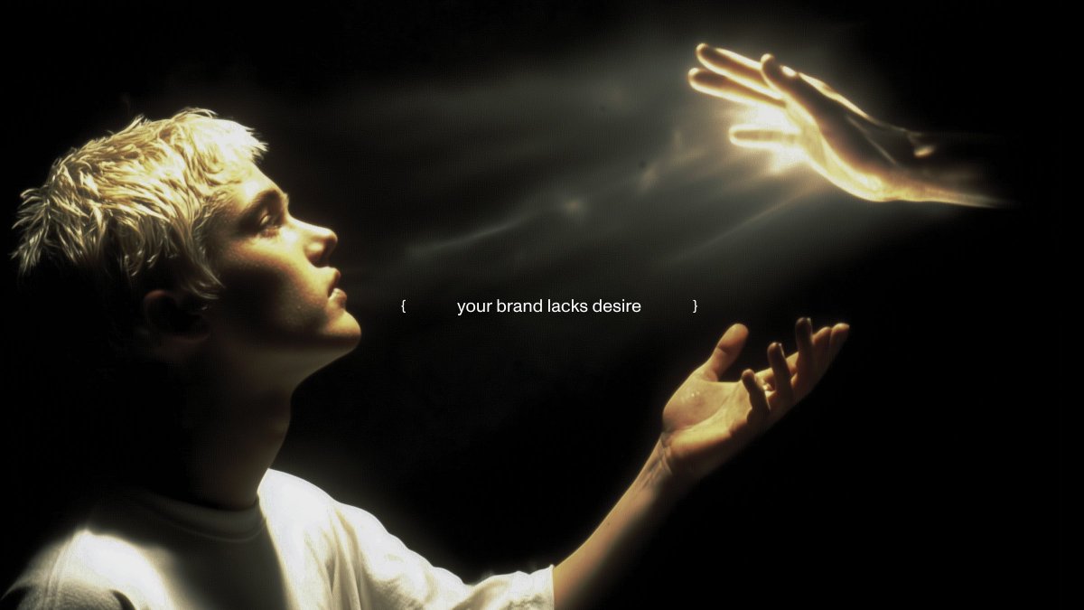 fallengrey's tweet photo. nobody needs your brand. they desire it. and that's a completely different thing. desire creates belonging, loyalty, a willingness to pay more without question. most brands are so focused on being better they forget to be wanted. https://t.co/KV7oteh3cx