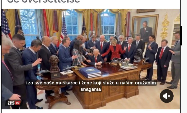 “Vjerski lideri okupili su se sinoć oko Donalda Trumpa u Ovalnom uredu i molili za njega, kao i za uspjeh SAD-a u ratu protiv Irana, prenosi The Guardian”. Sotone