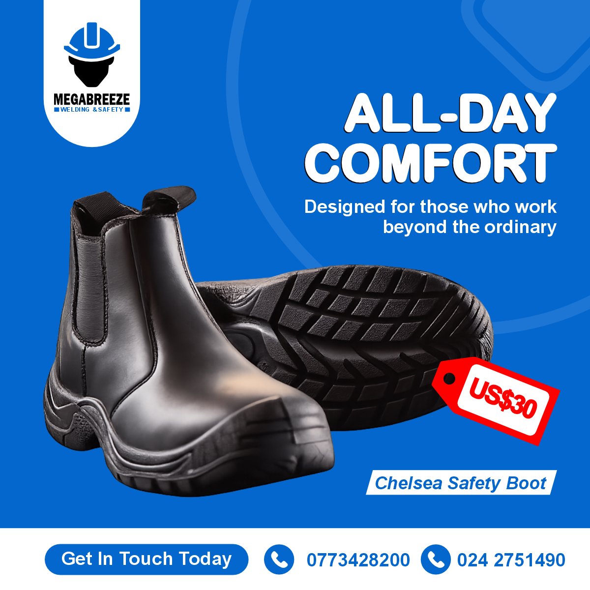 MegabreezePPE's tweet image. Our #ChelseaBoot, is an ankle safety work boot, comprising of an integrated steel toecap and midsole with an oil and slip resistant outsole, designed to protect you from incidents of mechanical and anti-static shock hazards while being lightweight and comfortable.