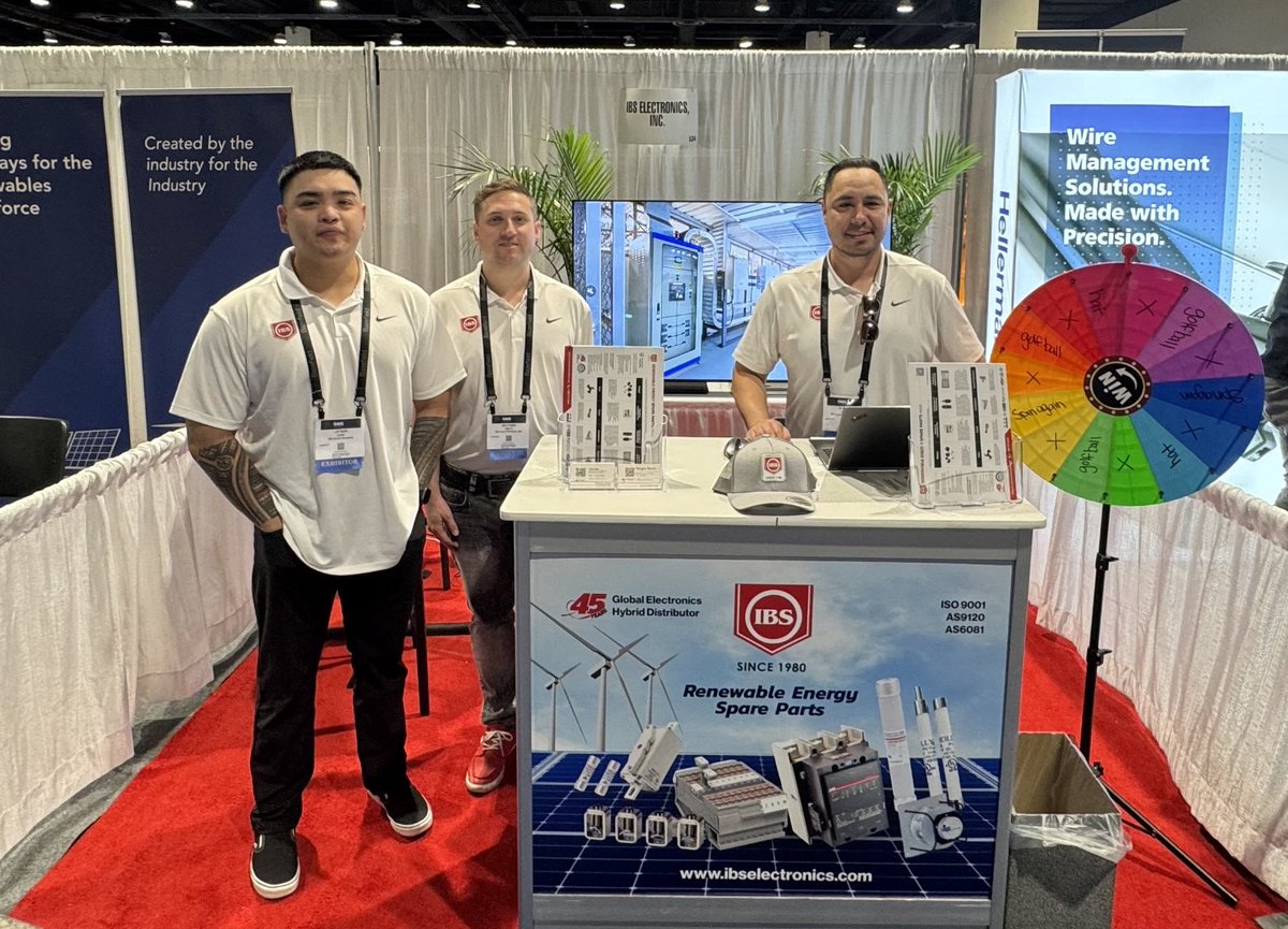 ibselectronics's tweet image. It’s Day 3 at OMS 2026!

There’s still time to visit IBS Electronics and talk about renewable energy spare parts that keep operations running without delay. Visit us at Booth 534!

#OMS2026 #RenewableEnergy #SpareParts #OperationsAndMaintenance #IBSElectronics