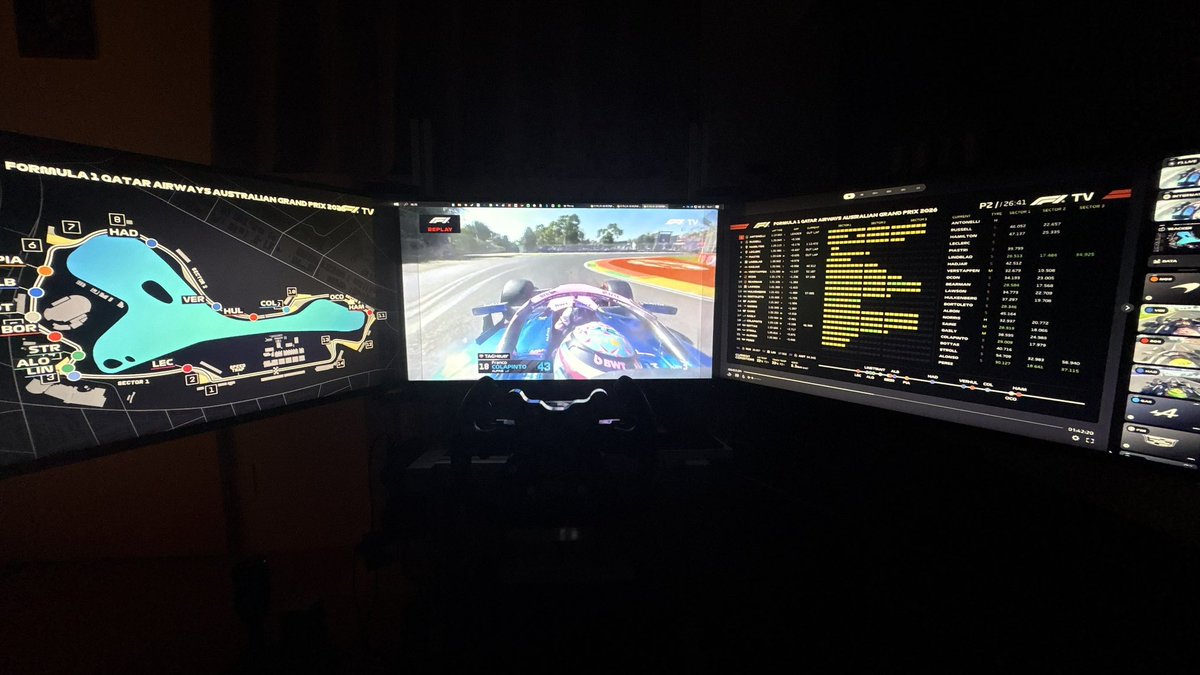 f1shopgrandprix's tweet photo. いよいよ2026シーズン
F1開幕しましたね。
新しい視聴環境になったので色々テスト
してみました。
ご自身のFODの契約アカウントをお持ち頂ければ2階のSIMコーナーでこんな観戦スタイルもできますよ📺
SIM担当T
#f1jp #2026シーズン開幕 #FODプレミアム #MSBASE https://t.co/qUZfOjBeOd