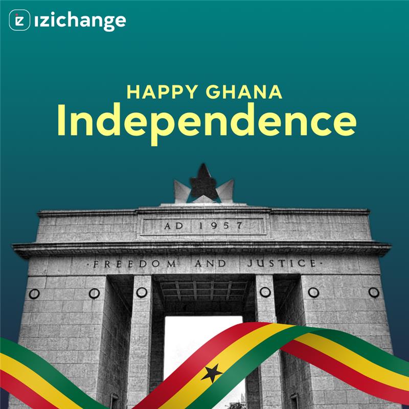 69 years of Freedom &amp; Boldness! 🇬🇭✨

Happy Independence Day to all Ghanaians.

IZICHANGE wish you peace, prosperity, and continued progress. 🥂

#GhanaIndependence #Africa #Freedom