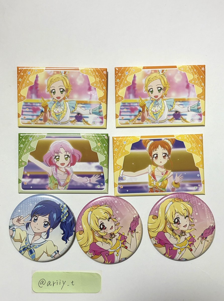 ariiy_t's tweet photo. アイカツ 劇場販売 ステージフォト ソレイユ缶バッジ 交換

譲)  画像1

求)  💖蘭  画像2 

7日舞台挨拶での交換＞郵送
よろしくお願いします。 https://t.co/lvqHNqoxJh