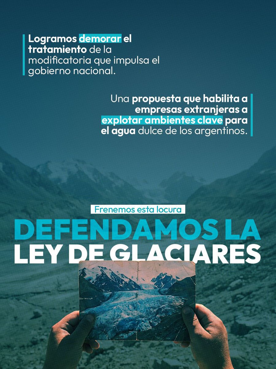 AUDIENCIA PÚBLICA para rechazar la modificación de la Ley de Glaciares. Podés anotarte hasta el 20/3. 👇🏽

app.hcdn.gob.ar/aplicaciones/i…