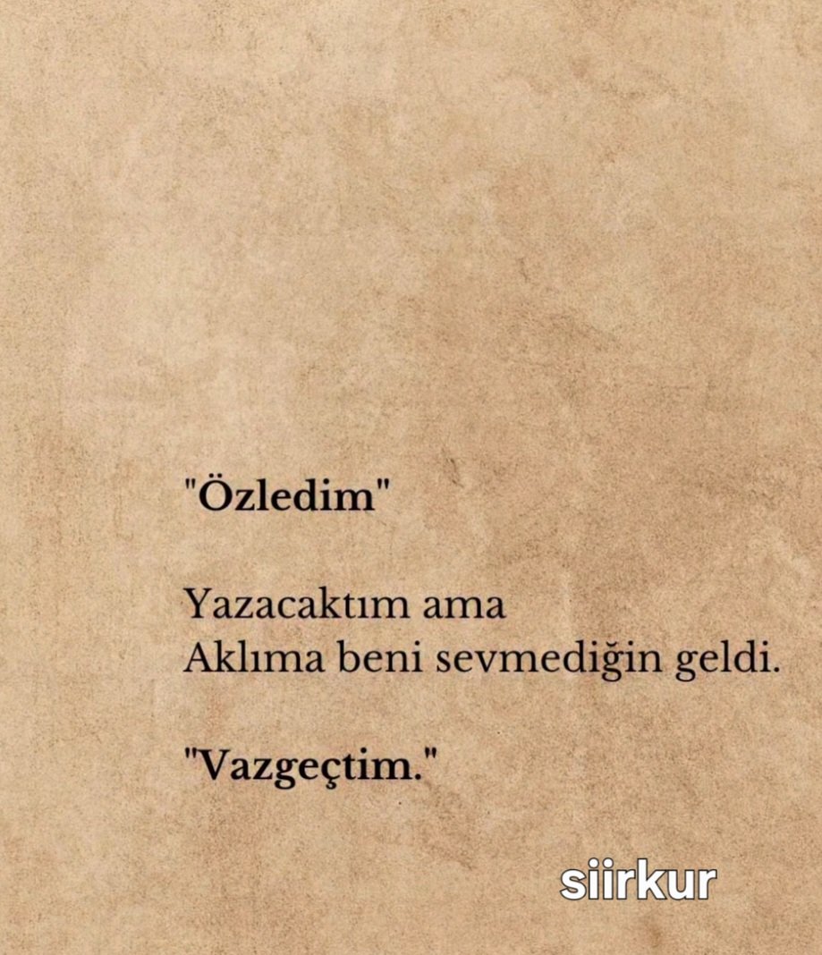 siirKUR's tweet photo. Vazgeçtim https://t.co/ZjfAHPvdh6