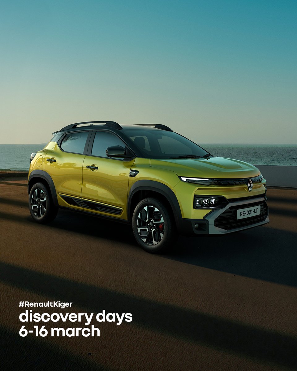 RenaultIndia's tweet image. elevate every drive with 0% rate of interest on Renault Kiger this discovery days from 6 to 16 March.
discover more via the link: renault.co.in/car-offers/dis…

#Renault #Kiger