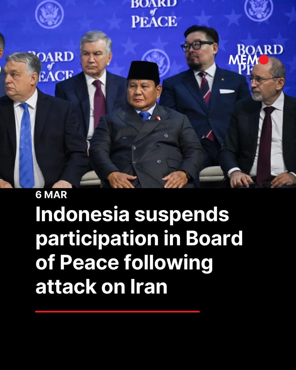 Indonesia has announced the suspension of all discussions on the proposed Board of Peace, an initiative launched by US President Donald Trump, as military tensions rise in the Middle East.

Indonesian Foreign Minister Sugiono said the decision to suspend participation was taken
