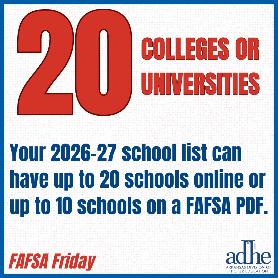 Arkansas Division of Higher Education tweet media