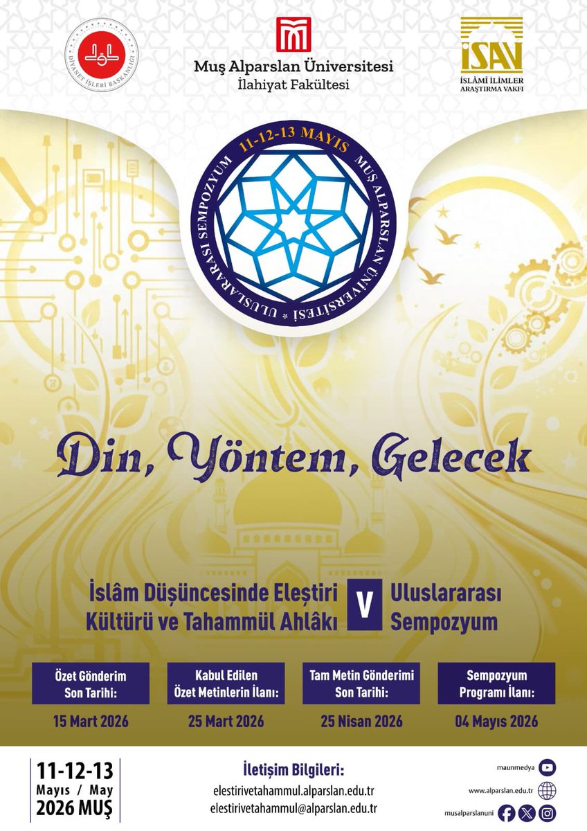 Hatırlatma📌

İlgili hocalarımızı ve dostlarımızı sempozyumumuza bekleriz. 📌

Ayrıntılar için:

ilahiyat.alparslan.edu.tr/news-detail/56…