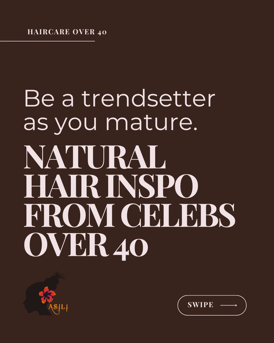 AsiliNatural's tweet photo. They say life begins at 40, so this week we’re focusing on haircare secrets that mature with you. For our latest article on embracing your fro over 40, click the link in our bio 🌺

#naturalhair #naturalhairinspiration #celebrityhair #lifebeginsat40 https://t.co/ljknzXKhZV