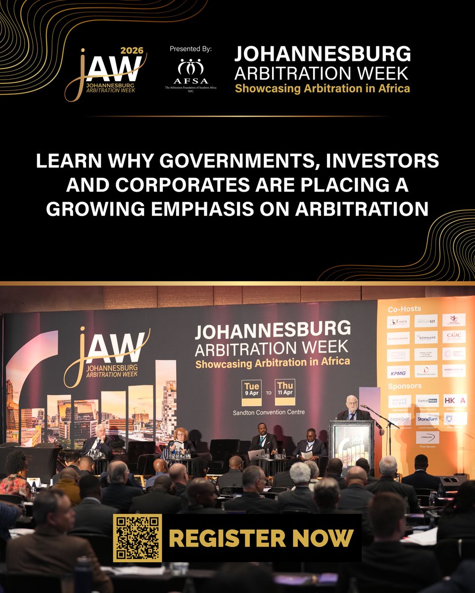 AFSAJAW2026's tweet photo. Are you equipped to manage risk in a world where global trade is less predictable? Businesses face a rapidly evolving environment. Arbitration resolves disputes efficiently, preserving commercial ties. 

Join leaders shaping the future. Register: https://t.co/WmALf3tDns

#JAW2026 https://t.co/bVuzZA9lF7