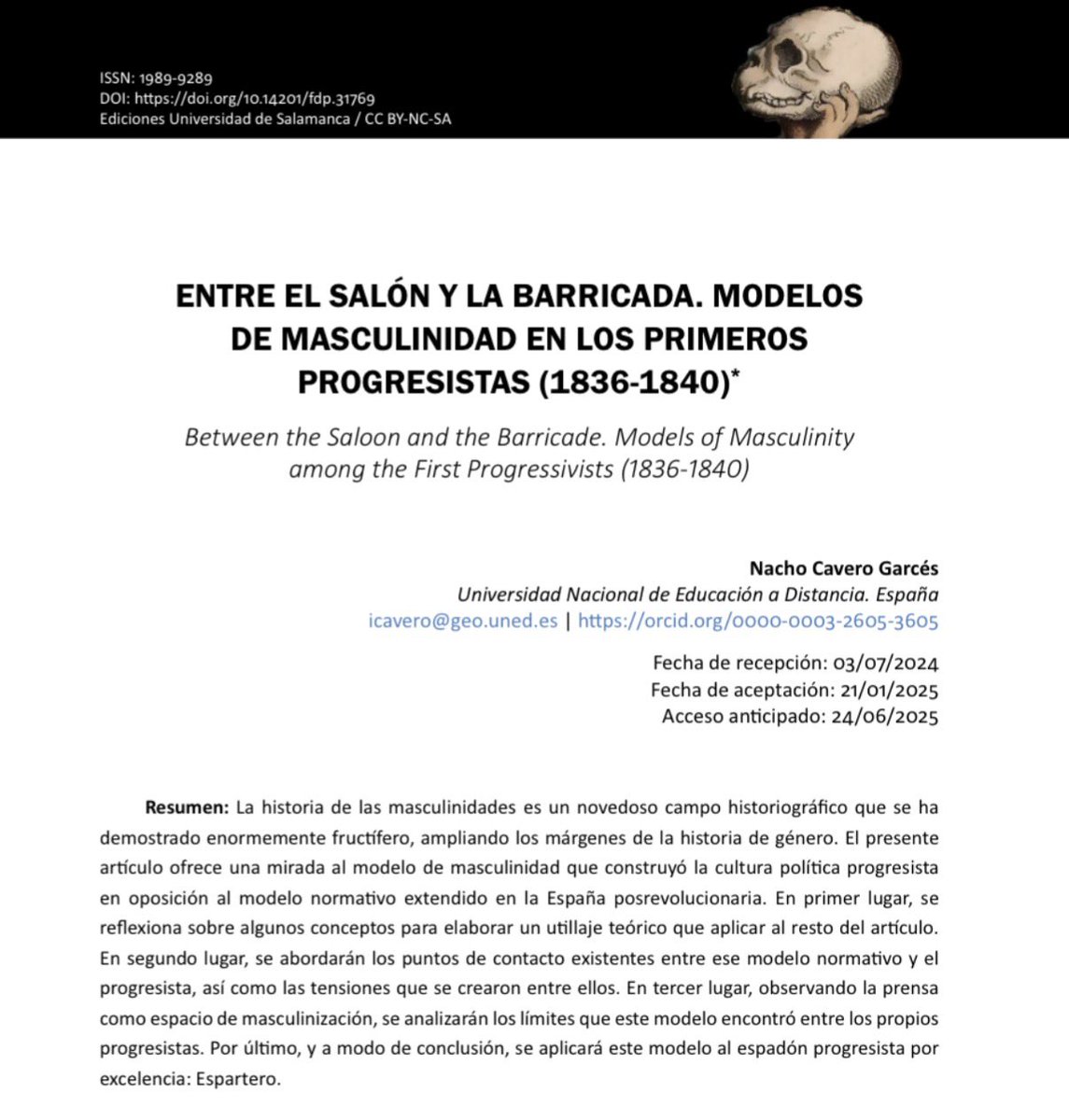 El último número de la revista El Futuro del Pasado trae un artículo (aunque en avance en línea desde junio)
Para quien le interese⬇️

revistas.usal.es/uno/index.php/…