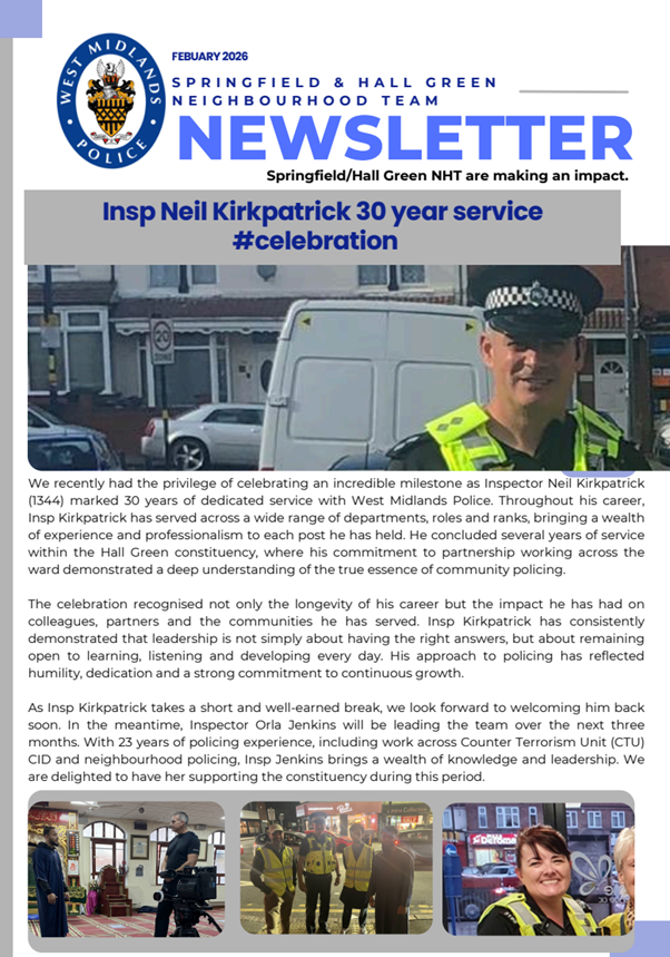 Springfield and Sparkhill Police tweet media