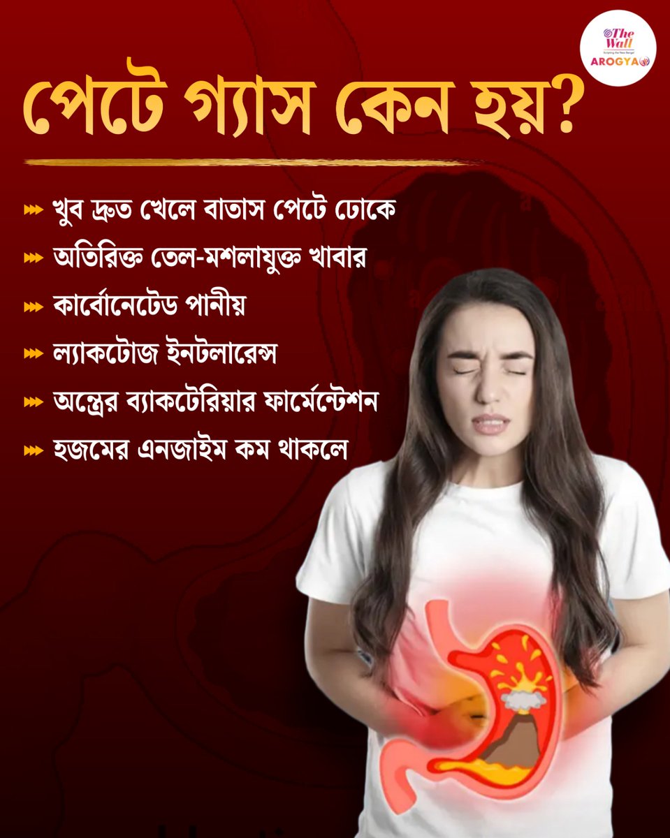 TheWallTweets's tweet image. পেটে গ্যাস কেন হয় ?
#GastricProblem #DigestiveHealth #HealthTips #StomachGas #HealthyLiving #GasRelief #BengaliHealth #healthtips #health #thewallarogya #TheWallNews