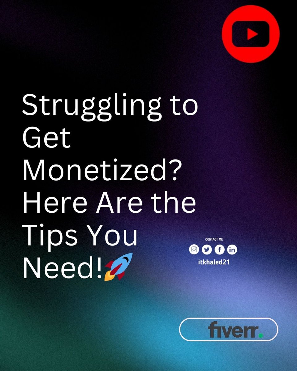 itkhaled21's tweet photo. I also help creators grow their channels with YouTube promotion and watch time services. If you need help, you can find my services on Fiverr

Let’s grow your channel and reach monetization faster

#youtubemonetization #khaledbdj #youtubecreator  #contentcreator #youtubemarketing https://t.co/wcwovdoX36