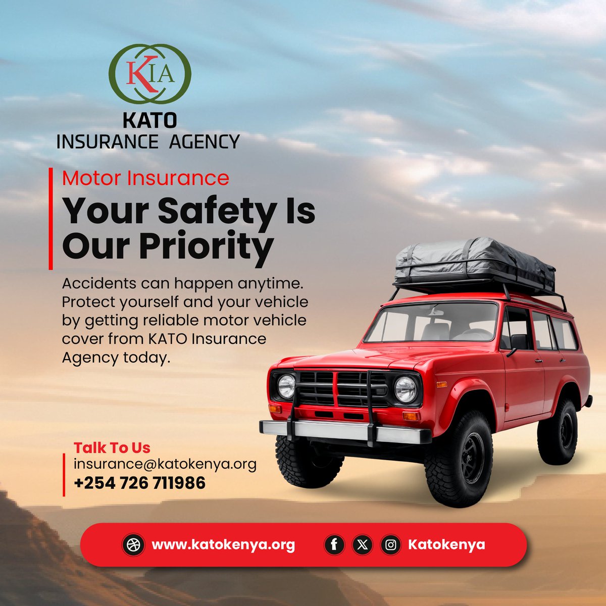 Kato_kenya's tweet image. Stay protected on the road with reliable Motor Vehicle Cover. Drive with confidence knowing you and your car are covered.

Get your cover today!
#MotorInsurance #StayProtected #drivesafe #kiainsurance #RoadSafety #BeCovered