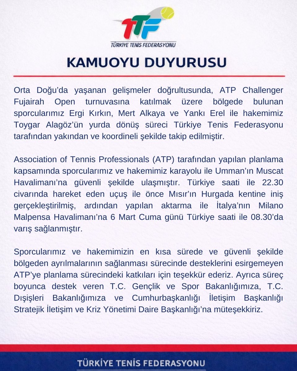 Türkiye Tenis Federasyonu tweet media